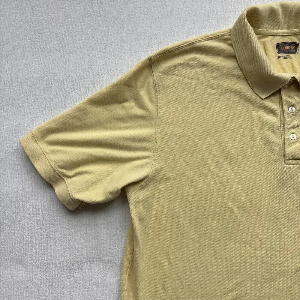 The Foundry Supply Co Men‎ 2XLT Yellow Polo Short Sleeve 100% Cotton